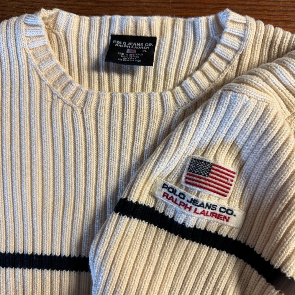 Polo Jeans Co Ralph Lauren heavy 100% cotton sweater size large